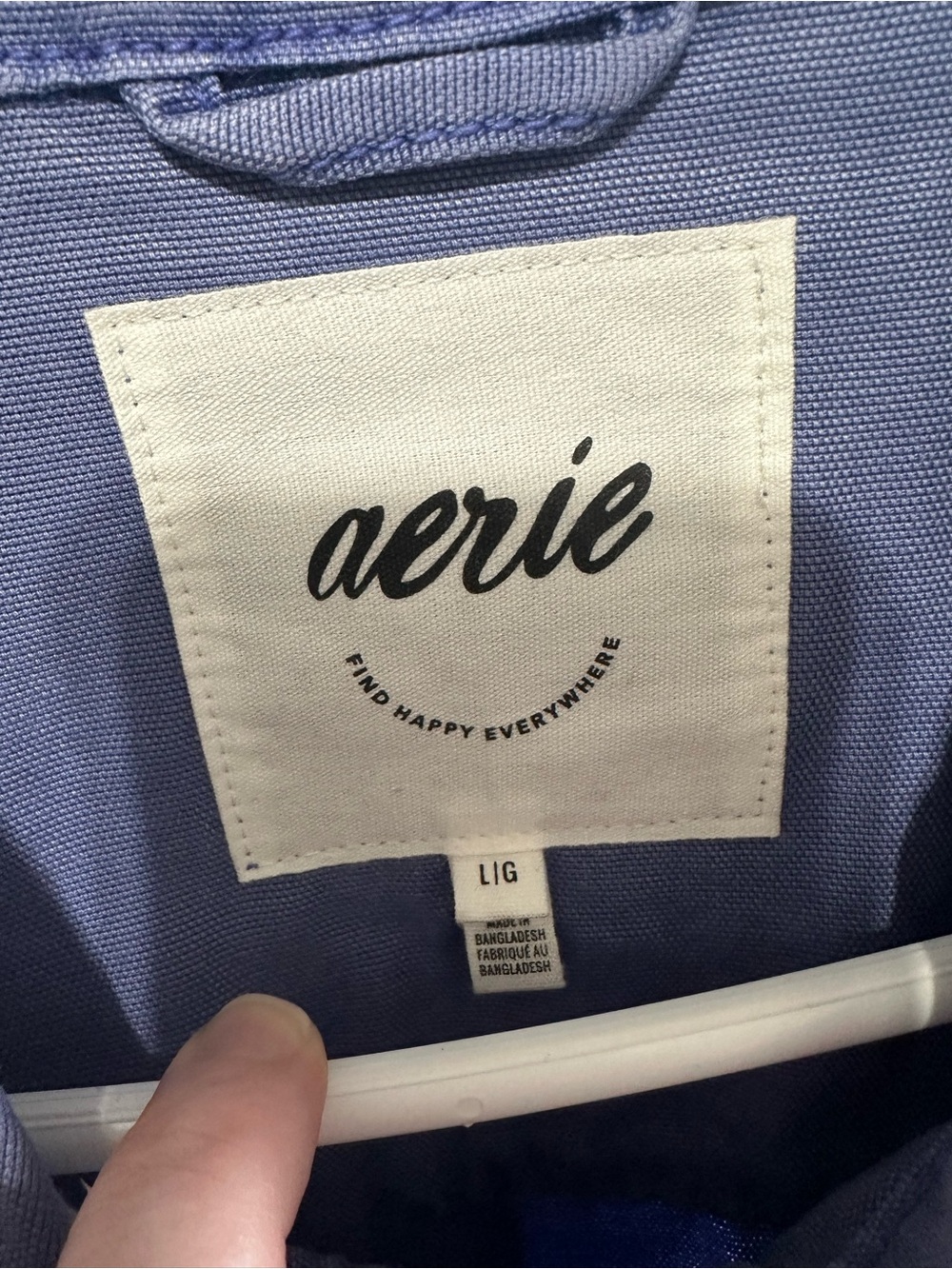 Aerie Women's Blue cropped chore/utility jacket EUC Size large - Picture 2 of 2